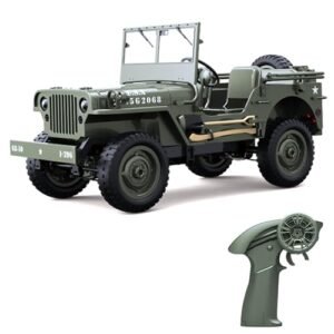 Dodoore RC Military Truck RC Crawler, 1:10 Scale Remote Control Car, 2.4GHz 4WD Off Road RC Rock Crawler, All Terrain Army Climbing Vehicle with LED Lights for Kids and Adults