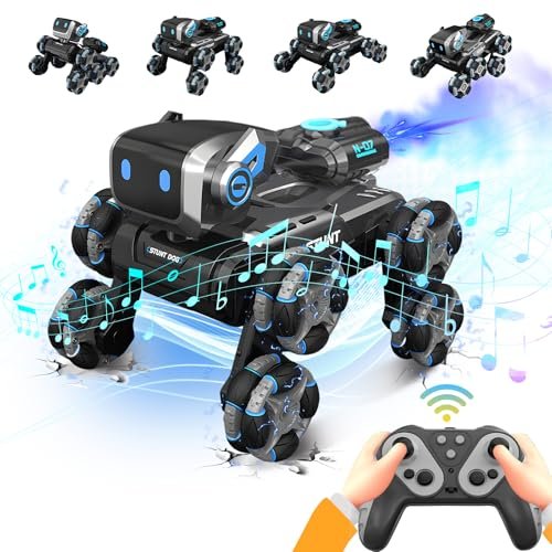 2nd Gen Robot Dog Toy 2.4Ghz Remote Control Stunt RC Car with Light Sound for Kids Ages 8 12