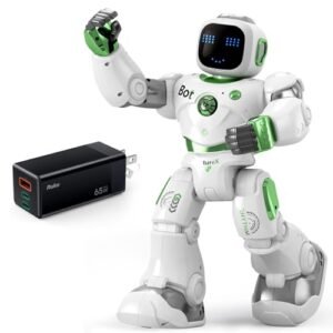 Ruko 1088 Green Robot Carle with PD65W USB C Charger for Kids Ages 4 9
