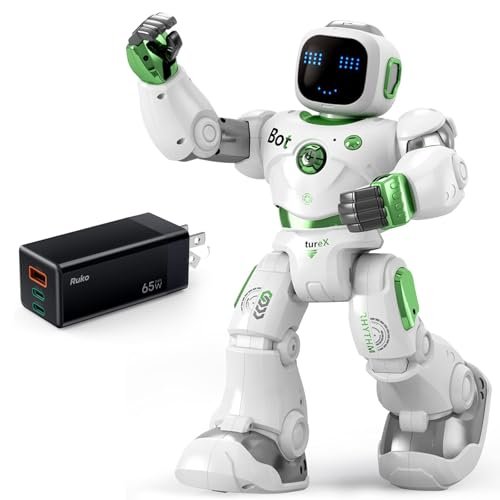 Ruko 1088 Green Robot Carle with PD65W USB C Charger for Kids Ages 4 9