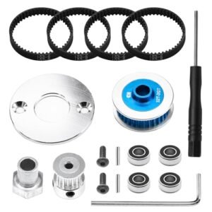 CHRCOED TT02 RC On Road Tires Belt Drive Transmission Gears System 32T 16T Aluminum Pulley Gear Metal Spur Gear for Tamiya 1 10 4WD Shaft Drive On Road RC Car TT 02 Blue