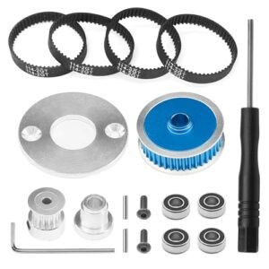 CHRCOED TT02 Belt Drive Transmission Gears System 40T 16T Aluminum Pulley Gear Metal Spur Gear for Tamiya 1 10 4WD On Road Nitro RC Car TT02 Blue