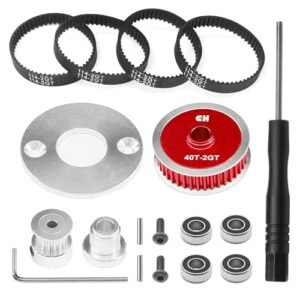 CHRCOED TT02 Belt Drive RC Car Transmission System with 2.2 RC On Road Tires 40T 16T Aluminum Pulley Gear for Tamiya 1 10 4WD Shaft Drive