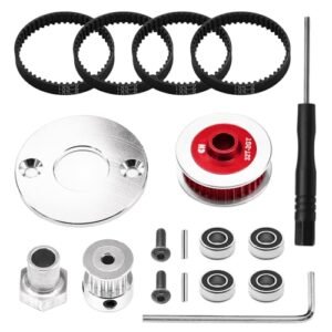 CHRCOED TT02 Belt Drive RC Car Transmission Gears System 32T 16T Aluminum Pulley Gear Metal Spur Gear for Tamiya 1 10 4WD Shaft Drive On Road RC Car TT 02 Red is rc willey open on veterans day