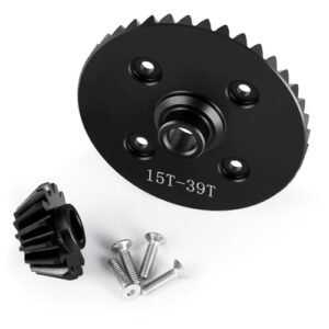 BRKRC Steel Diff Gears Set 39T 15T for SR4 RC Motorcycle Tamiya TT02 XV02 TT02B Upgrade Parts