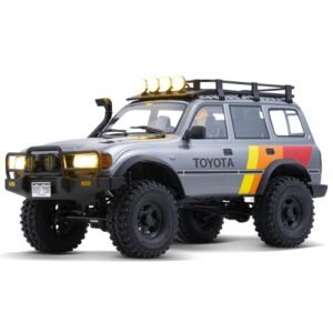 EAZYRC FMS FCX10 1/10 RC Rock Crawler Tires High Performance Metal Chassis 4X4 Two Speed Transmission Realistic LED Lights 2.4GHz RC Car for Adults Grey
