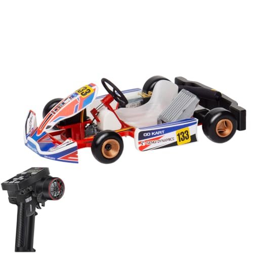 ConGamefun RC Kart 1 32 Scale 2.4G Full Proportional Electric Mini Go Kart Assembly Model with Remote Control and Battery DIY RC Model Car for Adults and Teens RTR Version Black