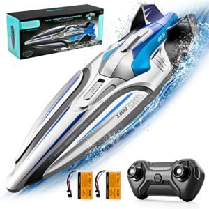 4DRC Fast Gas RC Boat Racing for Pools and Lakes S1 Remote Control Boat with LED Lights 2.4GHz High Speed RC Racing Boats for Adults and Kids