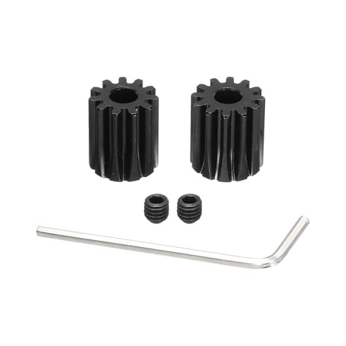DMiotech M1 11T 12T Steel 5mm Hardened Pinion Motor Gear for RC Car Brushed Brushless Motors with Screws Hex Spanner