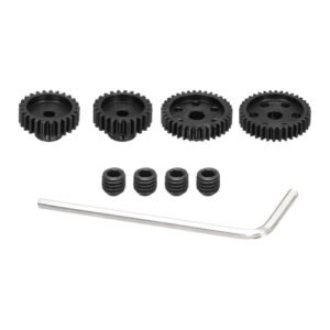 DMiotech M1 24T 25T 26T 27T Steel 5mm Hardened Pinion Motor Gear for RC Car Brushed Brushless Motors with 4 Pcs Screws Hex Spanner