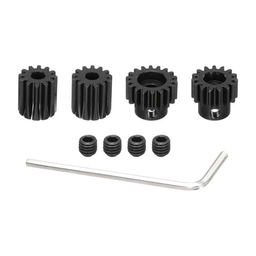 DMiotech M1 13T 14T 15T 16T Steel 5mm Hardened Pinion Motor Gear for RC Car Brushed Brushless Motors with 4 Screws Hex Spanner