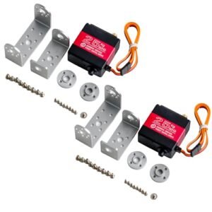 Stemedu Large Scale Cessna RC Plane Robotic Arm Servo 25kg Torque Full Metal Gears Digital Steering Motor RDS3225 with U Mounting Brackets Pack of 2