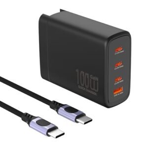 BRDRC 100w Battery Charger Best RC Battery Charger for the Money Power Adapter 4 Port with 1M USB C Cable for DJI Drones iPhone MacBook