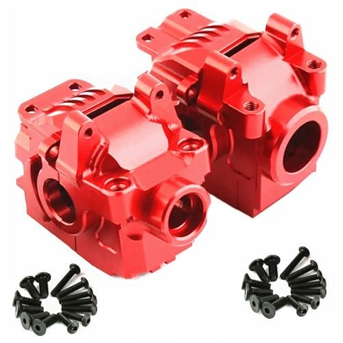 TGC RC Aluminum Front Rear Differential Housing Gearbox 6880 6881 Upgrade Part for RC Car Rustler Hoss Slash Stampede 4x4 Red