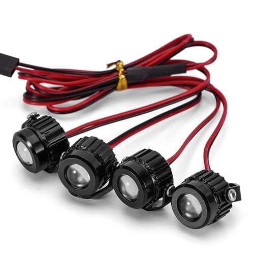 INJORA Aluminium Super Bright LED Lights for New Bright RC Boat Centurion 1/10 1/8 Scale Upgrade 4 Lights