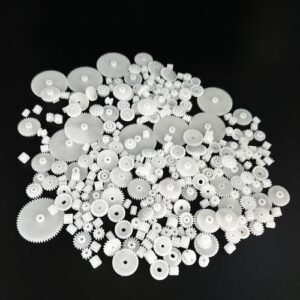 200PCS Module 0.5 Plastic Gear Set Including RC Motor Spindle Gears for DIY RC Cars Robots and Model Toys White