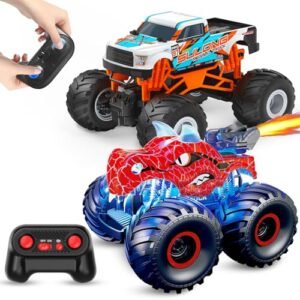 Kidcia 1:16 Scale RC Monster Truck and Remote Control Dinosaur Car - 2.4GHz All Terrain Car for Kids 4-12, 20 Km/h Off Road RC Truck, Christmas or Birthday Gift