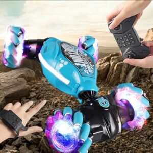 Soglude Turbo Drive RC Car Inspired by Lexus RC 350 F Sport Twin Turbo Mini 2.4G Hand Controlled Drifting Stunt Car with Gesture Control LED Lights and Music Blue