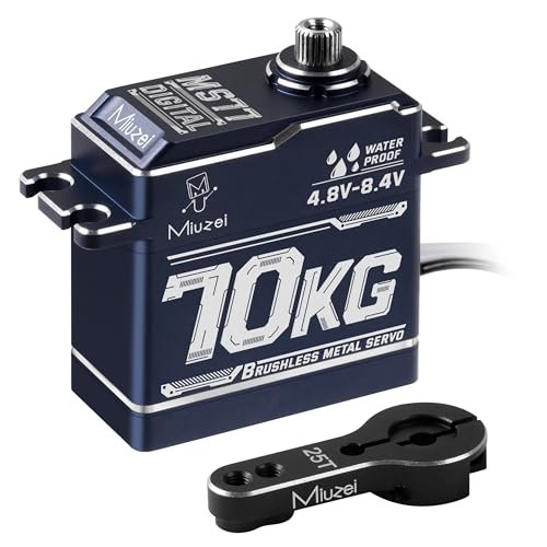 Miuzei Brushless Servo High Torque RC Servo Motor Digital Stainless Steel Gear Programmable 8.4V Waterproof for Cory Carson RC Car 1/7 1/8 1/10 Scale Models