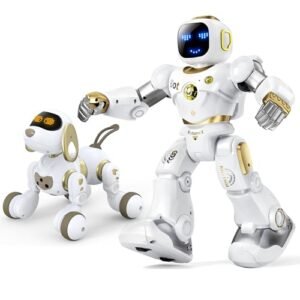 Ruko 1088 Smart Gold Robot and 18011 Remote Control Robot Dog STEM Toy for Kids Ages 4 to 9