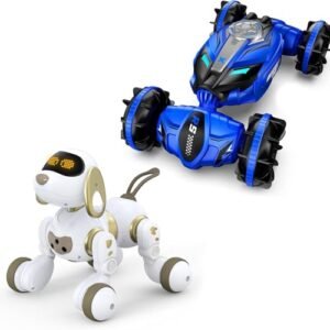 Ruko 18011 Gesture Interaction Robot Dog and Q150 Amphibious Remote Control Car Set