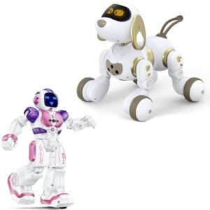 Ruko 6088 Pink Programmable Robot and 18011 Remote Control Robot Dog Interactive Toy for Kids Ages 4 to 9