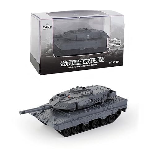 Ultimate RC Hobbies 2.4GHz Mini RC Tank Toy with LED Rotating Turret 9 Channel Remote Control Combat Vehicle for Kids