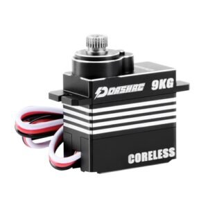 DashRC 9KG Digital Servo Coreless Motor High Torque Waterproof Metal Gear Micro Servo for Micro RC Jet Plans and 1/18 RC Redcat Ascent 18 Crawler Upgrades Black