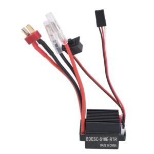 Ylwxzenith 60A Brushed ESC Speed Controller for RC Boat Proboat Miss Geico Catamaran 29 Plastic Material Fast Heat Dissipation Compatible with 390 540 550 Brushed Motor T Plug Male Automatic Power Disconnect