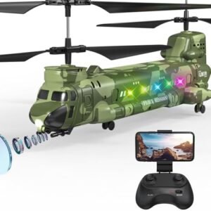 OBEST LM19 D Big Chinook RC Helicopter Remote Control Military Toy with 720P HD Camera Twin Propeller Altitude Hold One Key Take Off Landing