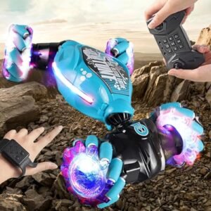 JAOPINK Turbo Twist Gesture RC Car With Light Music 2.4G Remote Control Dual Mode 360 Flips Rotating Stunt Car Blue Available at RC Willey Tucson AZ