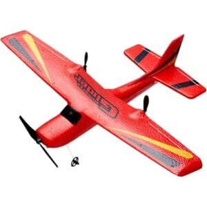 VEVOR RC Airplane with 2.4GHz Remote Control 6 Axis Gyro Stabilizer Ready to Fly Includes RC Aircraft Insurance Options Red