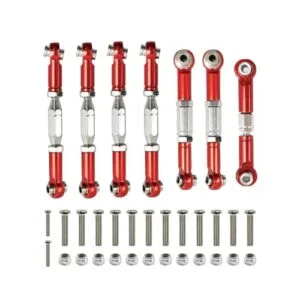 HLSONHENGM Metal Front Rear Tie Rod Linkage Servo Link Rod Set for Wltoys 144001 144002 144010 124007 124016 124017 124019 RC Car Upgrade Parts Perfect for the Biggest RC Submarine Enthusiasts Red
