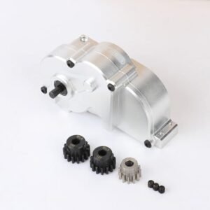 RCAWD Metal Center Gearbox and V2 Full Metal Differential Assembly for 1/10 LOSI Baja Rey 4WD Hammer RC Truck Parts Silver