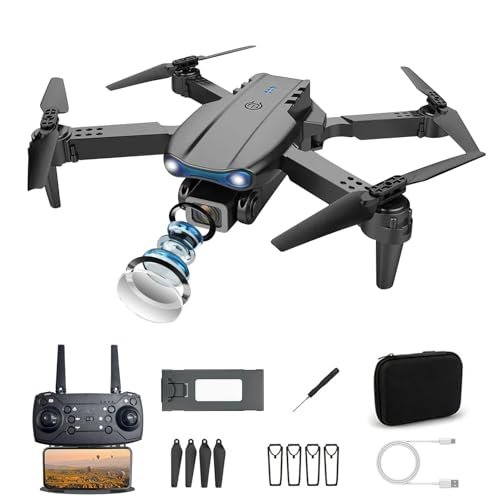 SkyVoyager Foldable Drone with 1080P Dual Cameras One Key Takeoff Landing Headless Mode Altitude Hold Gesture Control for Beginners