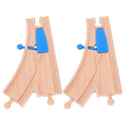 Totority 2pcs Servo Switch RC Wooden Train Track Connectors for Kids Imaginative Play