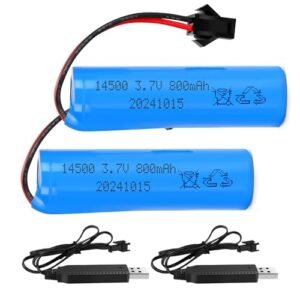 Buy RC Trucks Online 2 Pack 3.7V 800mAh Li ion Rechargeable Batteries with USB Cables High 2.5A Discharge for RC Stunt Cars Trucks Boats SM 2P Plug Fits DE35 DE38 TB202