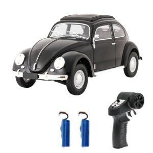 Dodoore 1 16 Scale Classic Beetle Remote Control Car Quarter Scale RC Car Bodies with 2.4GHz 4CH Rear Wheel Drive LED Lights and 2 Rechargeable Batteries