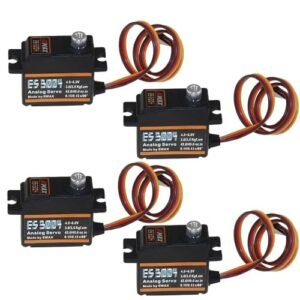 SPARKHOBBY ES3004 Metal Analog Servo 20g Waterproof Servo with Gears for EMAX Servo for RC Car Helicopter Boat Airplane Parts Accessories (ES3004 4PCS)