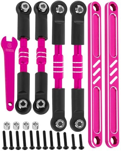 RCarmubWow RC Paddle Tires 1/10 High Performance Alloy Adjustable Turnbuckle for ECX 2WD Series Ruckus Axe Brutus Circuit AMP MT AMP DB AMP Crush Torment Pink