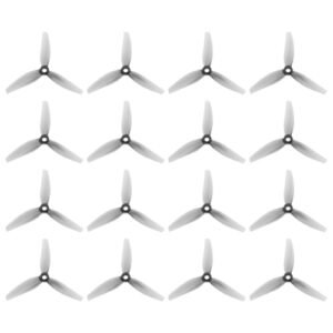 16 Pcs HQProp 4x3x3 Tri Blade Propeller 4 Inch Props for RC FPV Drone Quadcopter Transparent Gray Perfect for RC Plane vs Quadcopter Enthusiasts