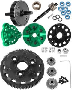 RCHuiWow RC Shock Rebuild Kit Transmission Gear 48P 86T with 19T 21T 23T Pinions Slipper Clutch Pressure Plate for 1 10 2WD Slash Rustler Stampede Bandit VXL RC Car Green
