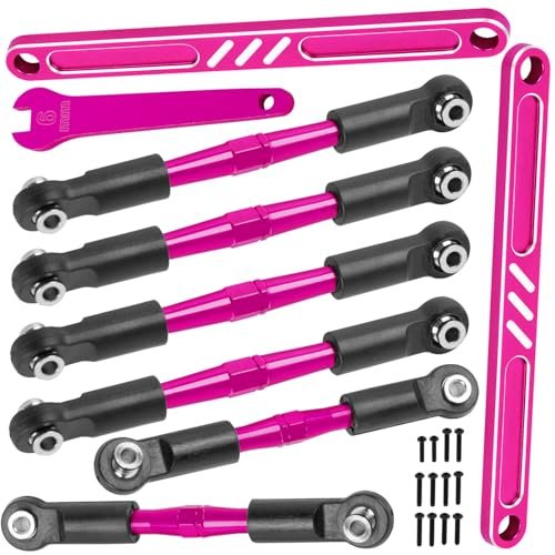 BRCatWPark 6PCS Aluminum Adjustable Turnbuckles Camber Links Upgrade Parts for ECX AMP MT RC Car