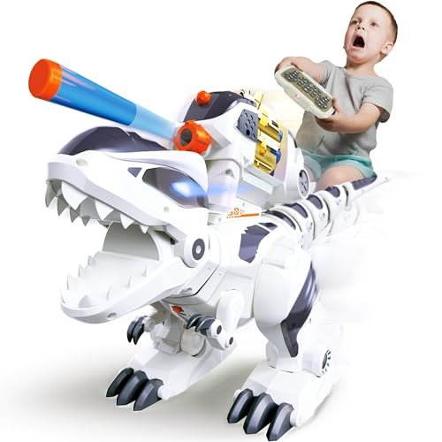 BEZGAR RC Dinosaur Toy with BBS RC Wheels Specs for Kids 8 12 Large T Rex Robot Dino Toys for Boys and Girls Aged 6 12