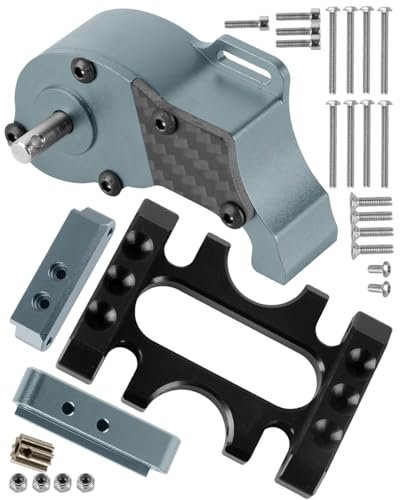 RCYouHott Aluminum Alloy RC Crawler Transmission Gearbox Upgrade for 1/10 Axial SCX10 SCX10 II 90046 90047 Titanium
