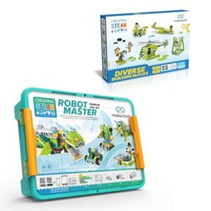 Makerzoid Robot Master Kit 2 Sets Coding Robots and Building Blocks Educational Toy for Kids Ages 6+