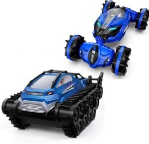Ruko 1604 Amphibious Remote Control Tank and Q150 Amphibious Remote Control Car with 360° Spins and Wheelie Tricks