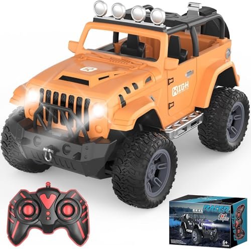 WSNIER Fast RC Car Crashes 2.4GHz Remote Control Car for Kids 1:18 Scale Offroad Buggy with LED Lights 20 KM/H Speed Rechargeable Battery Gift for Boys and Girls Ages 6 to 12