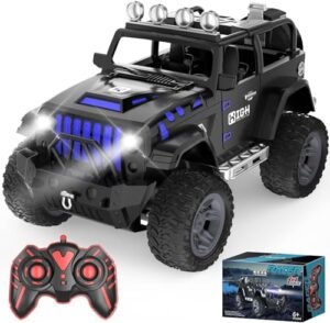 WSNIER 1/87th Scale RC Car for Boys and Girls 2.4GHz Remote Control SUV with LED Lights 20 KMH High Speed 35 Min Playtime Offroad Racing Toy for Kids Ages 6 to 12