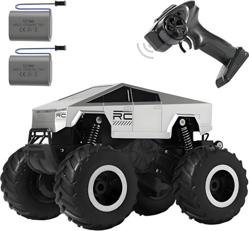 OrgaNatureQueen 1/16 Scale Amphibious Waterproof RC Truck Cyber Monday Deal 2.4GHz Remote Control 4WD All Terrain Off Road Pickup Hobby Monster Cyber Truck for Adults and Kids Age 8+